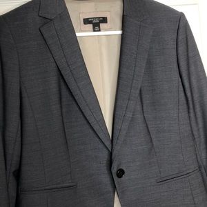 Ann Taylor Gray Blazer Lined Size 10 Petite